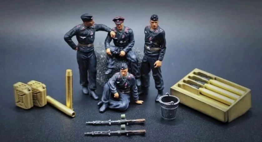 WWII German Armored Crew Set, 1:48 - Dioramas - bbhobbymodels