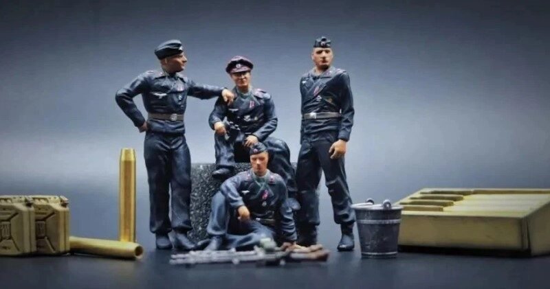 WWII German Armored Crew Set, 1:48 - Dioramas - bbhobbymodels