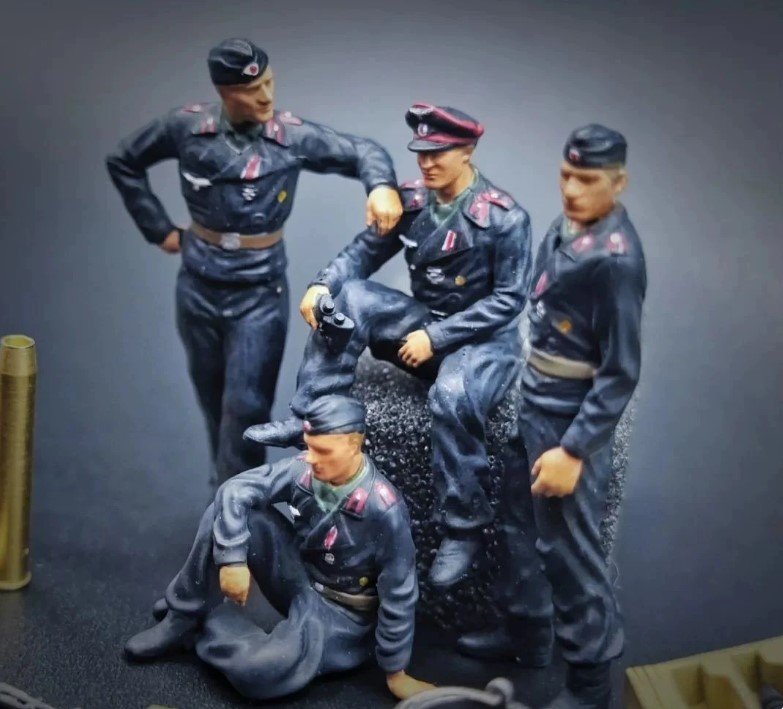 WWII German Armored Crew Set, 1:48 - Dioramas - bbhobbymodels